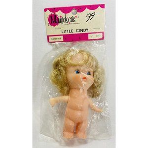 Vintage Mangelsen’s Little Cindy Girl Female Doll Blonde Hair 5” for Crafts Kong